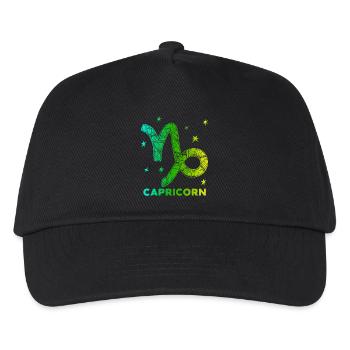 Konstellation Sterne Steinbock Tierkreis Esoterik - Kinder Basecap - Schwarz - Vorne
