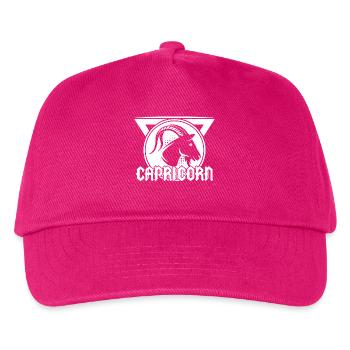 Steinbock Aberglaube Horoskop Sternzeichen Galaxie - Kinder Basecap - Fuchsia - Vorne
