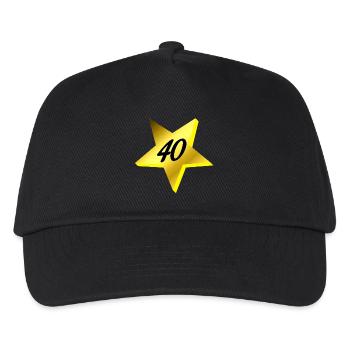 was schenken, 40 sternmotiv - Kinder Basecap - Schwarz - Vorne