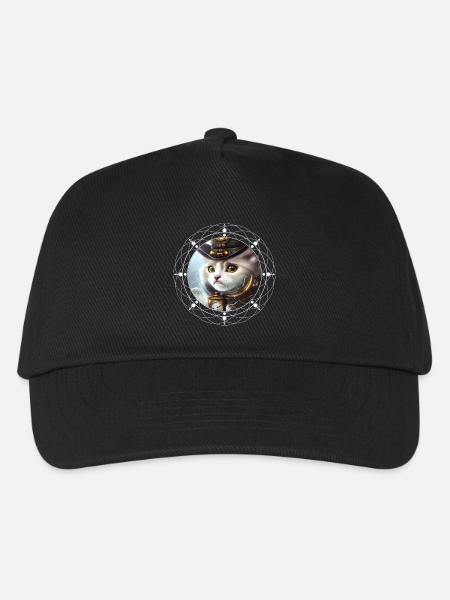 Chaton steampunk mignon - Casquette de baseball Enfant - noir