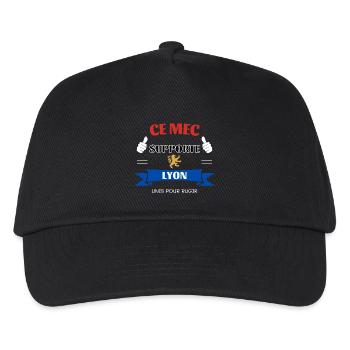 Ce mec supporte Lyon - Casquette de baseball Enfant - noir - Devant