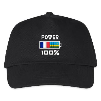 Rwanda et France Power 100 - Casquette de baseball Enfant - noir - Devant