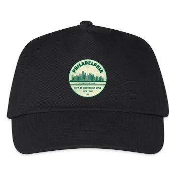Philadelphia Skyline Vintage Abzeichen - Kinder Basecap - Schwarz - Vorne