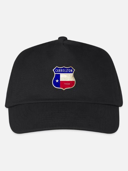Carrollton Texas Wappen Flaggen Design - Kinder Basecap - Schwarz
