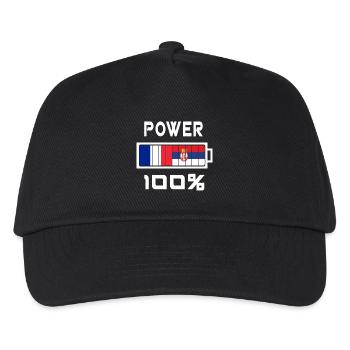 La Serbie et la France Power 100 % - Casquette de baseball Enfant - noir - Devant