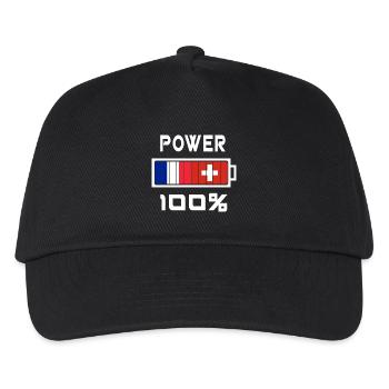 La Suisse et France Power 100 % - Casquette de baseball Enfant - noir - Devant