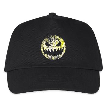 Halloween Fratze Monster als Mond - Kinder Basecap - Schwarz - Vorne