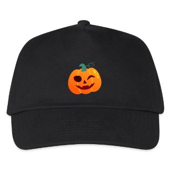 Kürbis Winker Halloween Cartoon - Kinder Basecap - Schwarz - Vorne