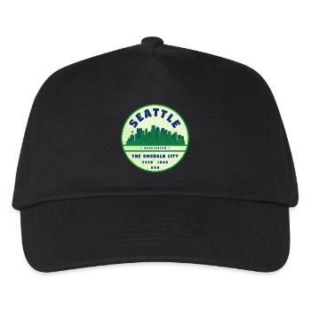 Emerald City Seattle Vintage Badge - Kids’ Baseball Cap - black - Front