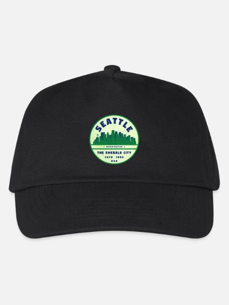 Emerald City Seattle Vintage Badge - Kinder Basecap - Schwarz