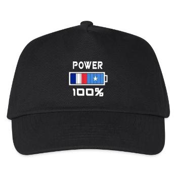 Somalia und Frankreich Power 100% - Kinder Basecap - Schwarz - Vorne