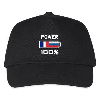 La Slovénie et France Power 100 % - Casquette de baseball Enfant - noir - Devant