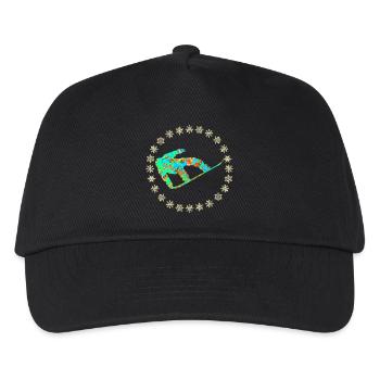 snowboarder e 4 - Kinder Basecap - Schwarz - Vorne