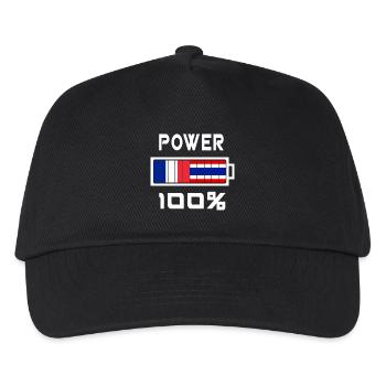 La Thaïlande et France Power 100 % - Casquette de baseball Enfant - noir - Devant