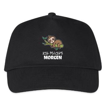 Langschläfer Zoo Schlafen Faul Statement Faultier - Kinder Basecap - Schwarz - Vorne