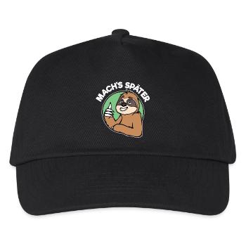 Faul Tier Säugetier Faultier Statement Urwald - Kinder Basecap - Schwarz - Vorne