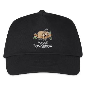 Sleeping Animal Lazy Sloth Late Riser Statement - Kids’ Baseball Cap - black - Front