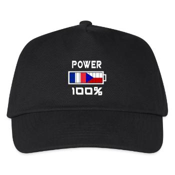 Tschechische Republik und Frankreich Power 100% - Kinder Basecap - Schwarz - Vorne