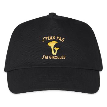 girolles, champignon, ramasseur de champignons - Casquette de baseball Enfant - noir - Devant