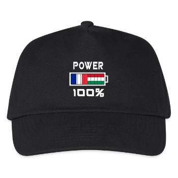 La Hongrie et France Power 100 % - Casquette de baseball Enfant - noir - Devant