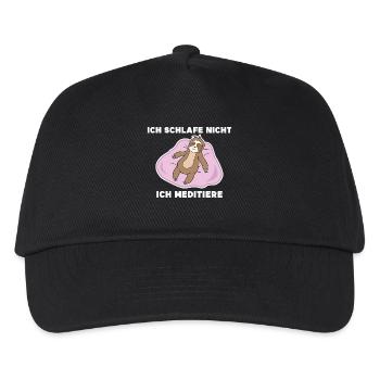 Schlafen Faul Statement Langschläfer Faultier Tier - Kinder Basecap - Schwarz - Vorne