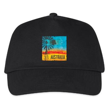 Australien Windrad Vintage Design - Kinder Basecap - Schwarz - Vorne