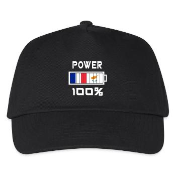 Chypre et France Power 100 % - Casquette de baseball Enfant - noir - Devant