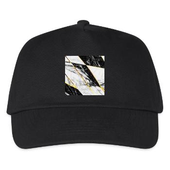 Marmor Schwarz Weiß Gold Mosaik Geometrisch - Kinder Basecap - Schwarz - Vorne