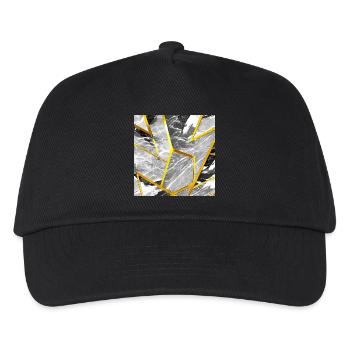 Marble Black and White Gold Texture - Kids’ Baseball Cap - black - Front