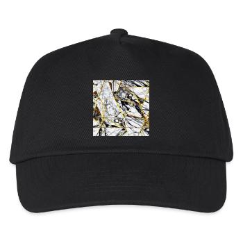 Marble Black White Gold Texture - Kids’ Baseball Cap - black - Front