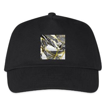Marble Black Gold Geometric texture - Kids’ Baseball Cap - black - Front