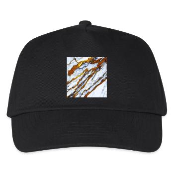 white marble meets gold - Kids’ Baseball Cap - black - Front