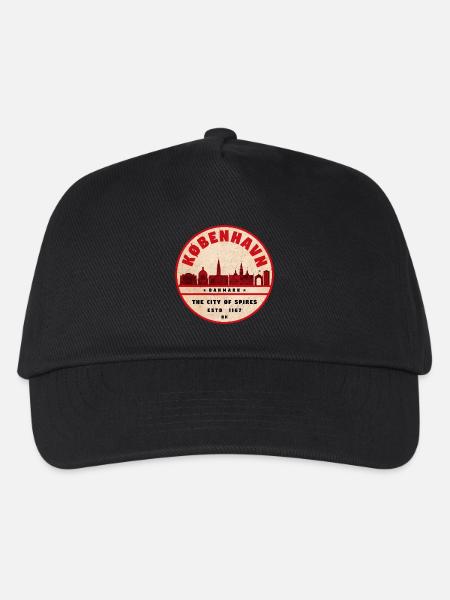 Copenhagen Skyline Vintage Seal - Kids’ Baseball Cap - black