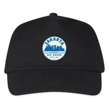 Jakarta Skyline Rundlogo Blau Weiß - Kinder Basecap - Schwarz - Vorne