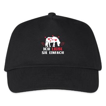Pferdeliebe Herz Islandpferde Statement Araber - Kinder Basecap - Schwarz - Vorne