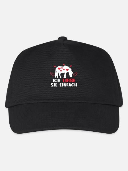 Pferdeliebe Herz Islandpferde Statement Araber - Kinder Basecap - Schwarz