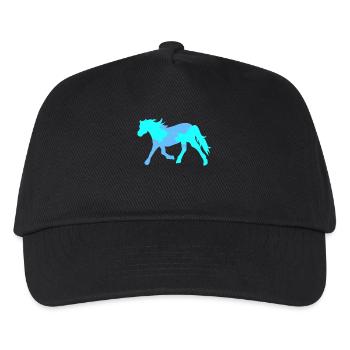 Cool Pferde Pferdenarr Islandpferde Pferdeliebe - Kinder Basecap - Schwarz - Vorne