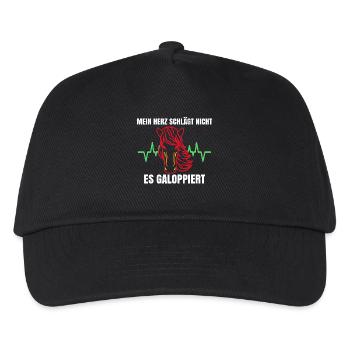Cool Haflinger Islandpferde Galopp Statement - Kinder Basecap - Schwarz - Vorne
