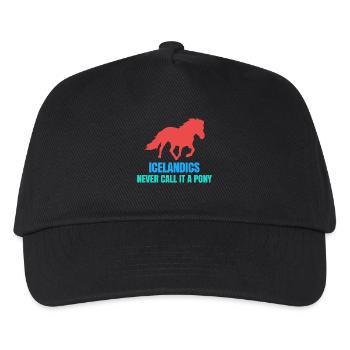 Islandpferde Pony Statement Isländer Pferdenarr - Kinder Basecap - Schwarz - Vorne