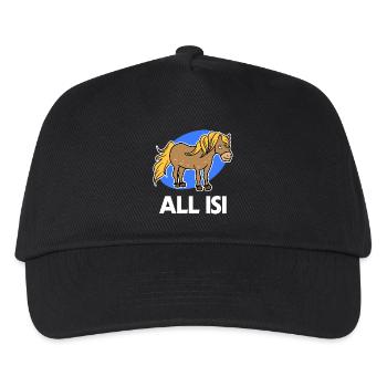 Pferdenarr Statement Islandpferde Islandponys Pony - Kinder Basecap - Schwarz - Vorne