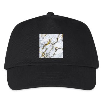Marble White Gold Texture - Kids’ Baseball Cap - black - Front