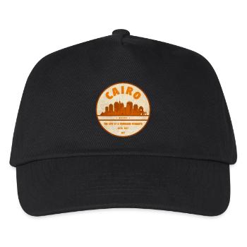 Cairo Retro City Silhouette Badge - Kids’ Baseball Cap - black - Front
