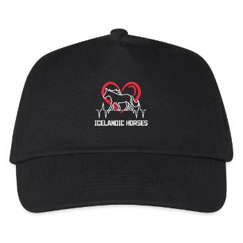Haflinger Statement Islandpferde Pferdefan Herz - Kinder Basecap - Schwarz - Vorne