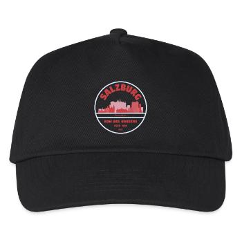 Salzburg Skyline Stempel Vintage - Kinder Basecap - Schwarz - Vorne