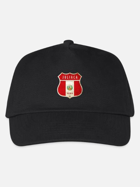 Juliaca Peru Wappen Flaggen Design - Kinder Basecap - Schwarz