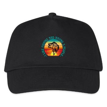 I LIKE FISHING AND MAYBE 3 PEOPLE - Kids’ Baseball Cap - black - Front