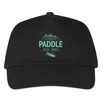 Draußen Paddele ich dir eins - Kinder Basecap - Schwarz - Vorne