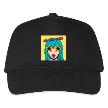 Pop Art Girl Oh My God Star Shades - Kids’ Baseball Cap - black - Front