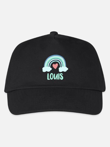 Louis Name Regenbogen Baby - Kinder Basecap - Schwarz