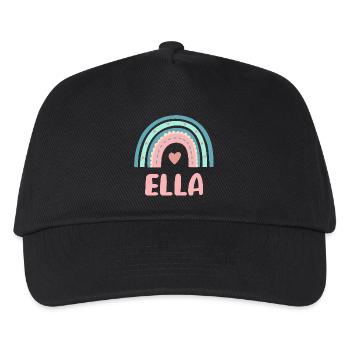 Ella Name Regenbogen Baby - Kinder Basecap - Schwarz - Vorne